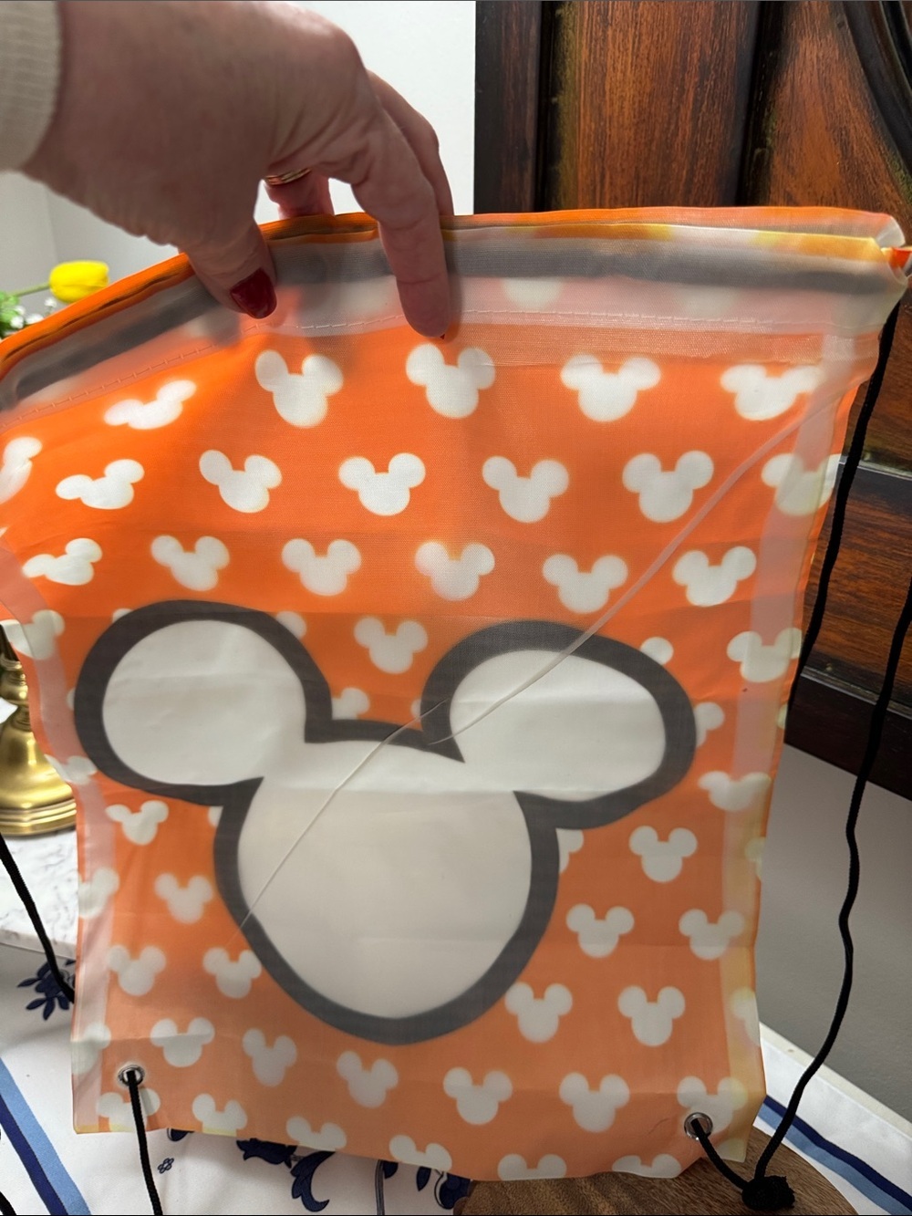 Disney Orange and White Mickey Mouse Tote with Accessories Bundle #3 - Picture 7 of 7